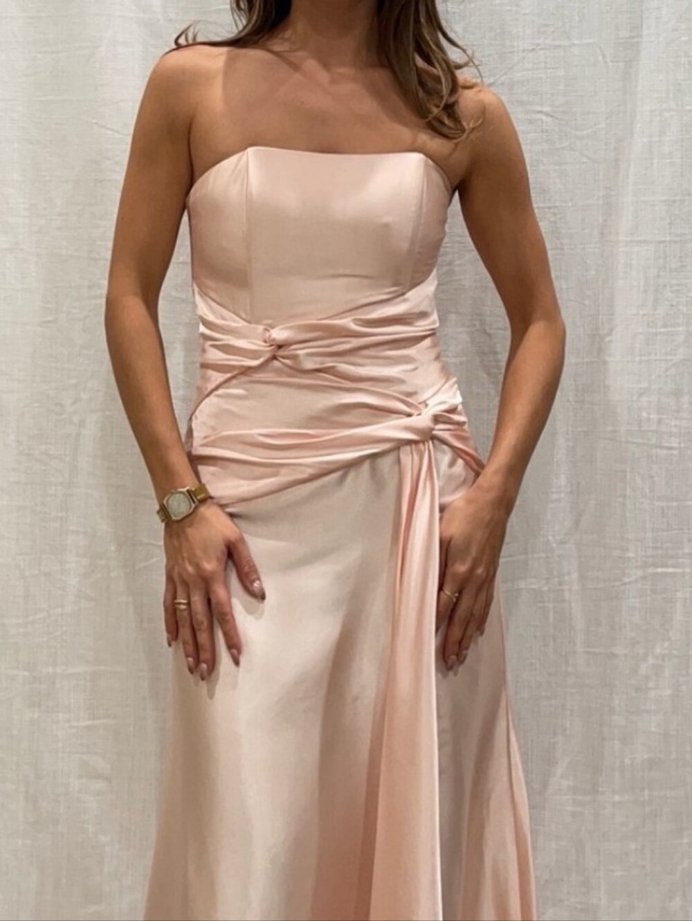 Jessica McClintock Burgundy Strapless Slip Gown (See Images)